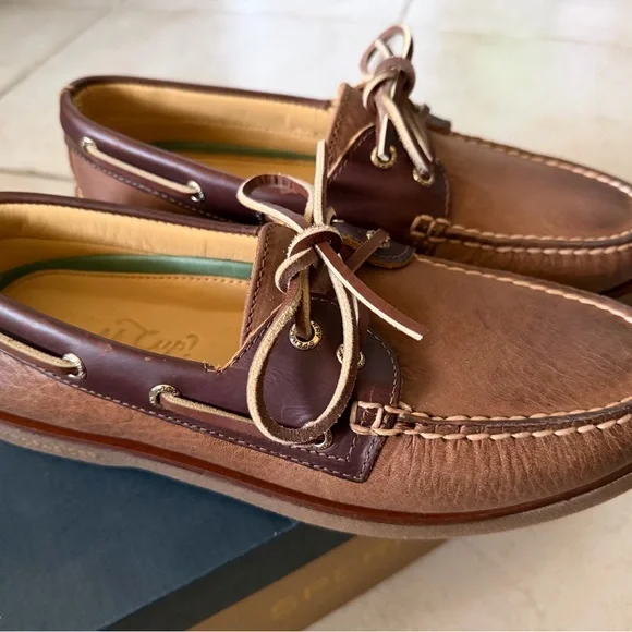 Sperry Gold Cup Leather Boat Shoes Brown Mens 7.5 New w/ Box Premium - Picture 3 of 7
